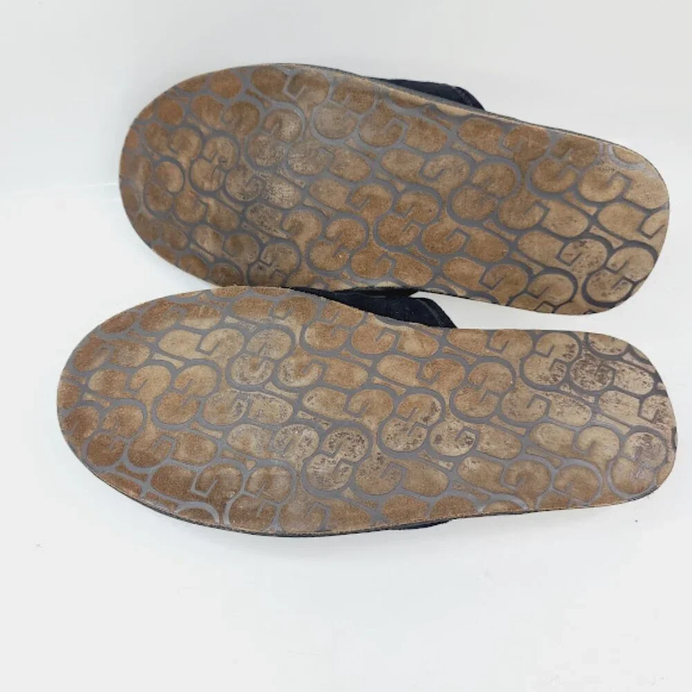 UGG Men's Black‎ Scuff's 5776 Sherpa Suede Slip-On Winter Slipper Size 12
